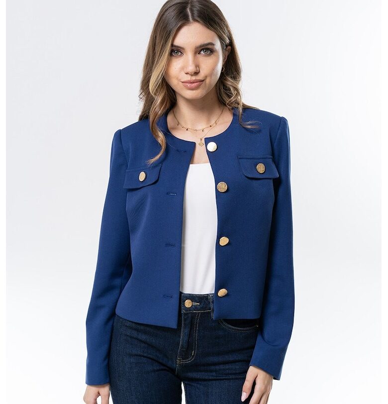 Сако Lorena с контрастни копчета - Индигово синьо Hermosa