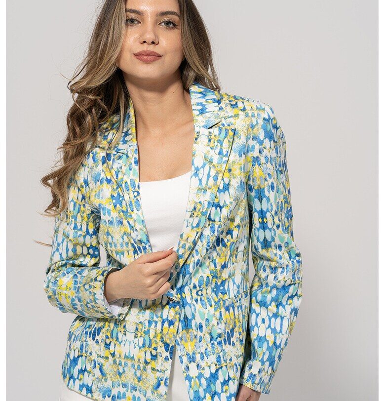 Сако Maddy с принт - Бял/Жълт/Син Hermosa