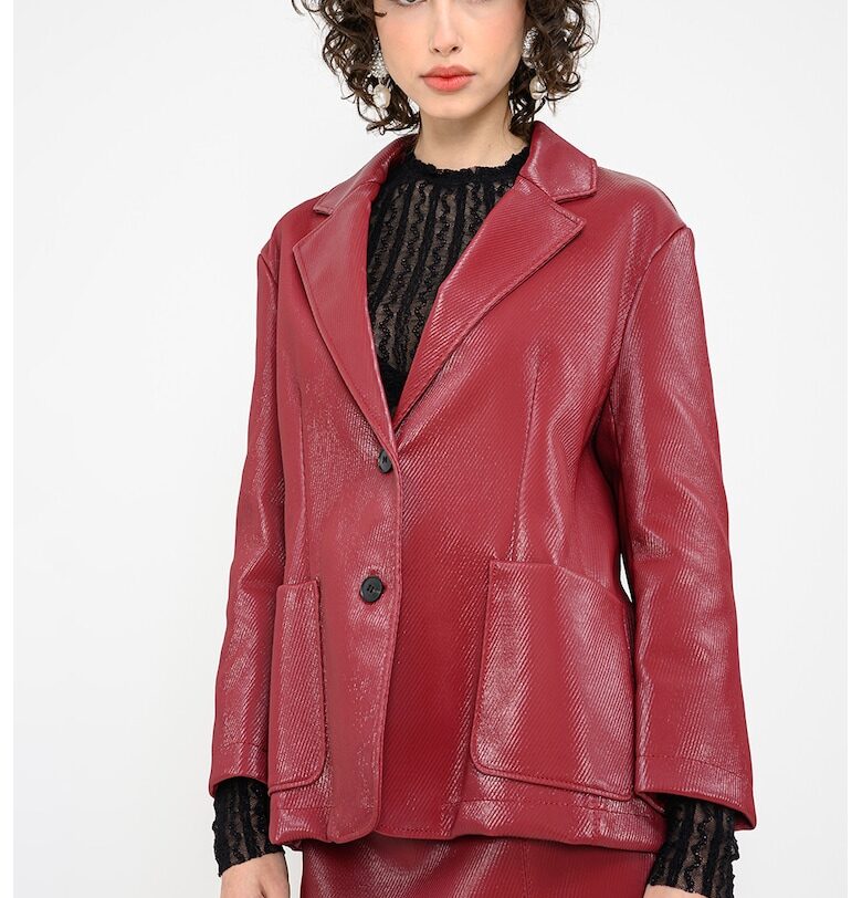 Сако Nanda с еко кожа - Бордо MaxCo