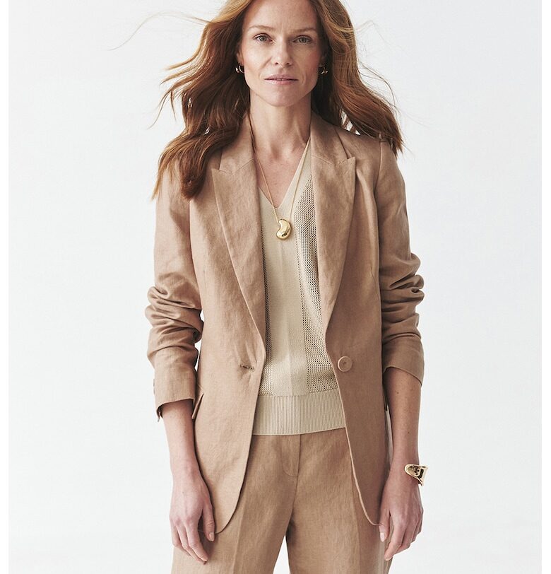 Сако от лен с джобове с капачета - Бежов Tatuum