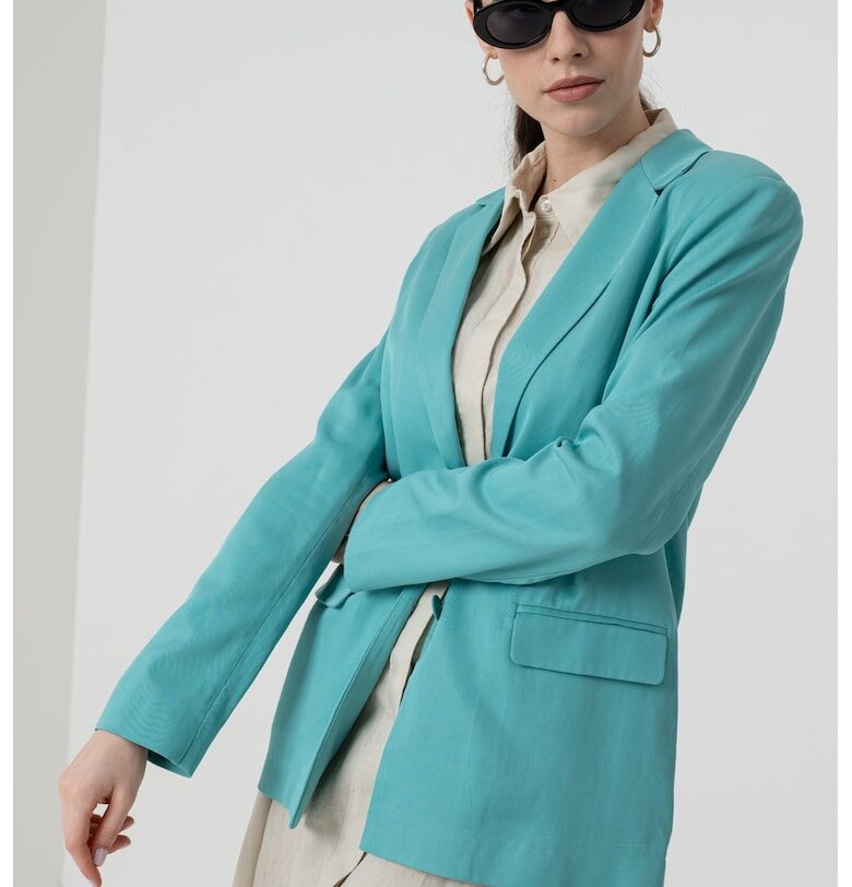 Сако от лиосел с раздвоен ревер - Тюркоаз United Colors of Benetton