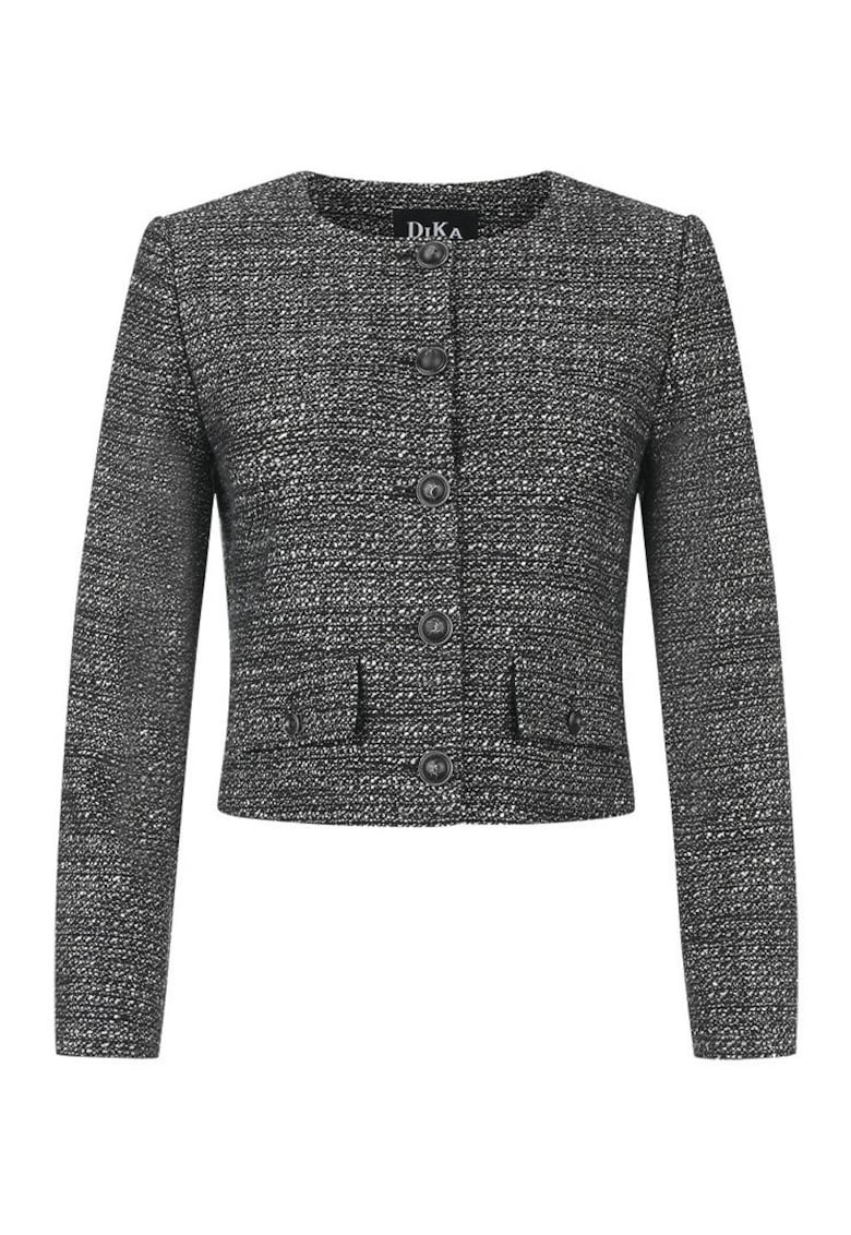 Сако от туид с кръгло деколте - - DiKa