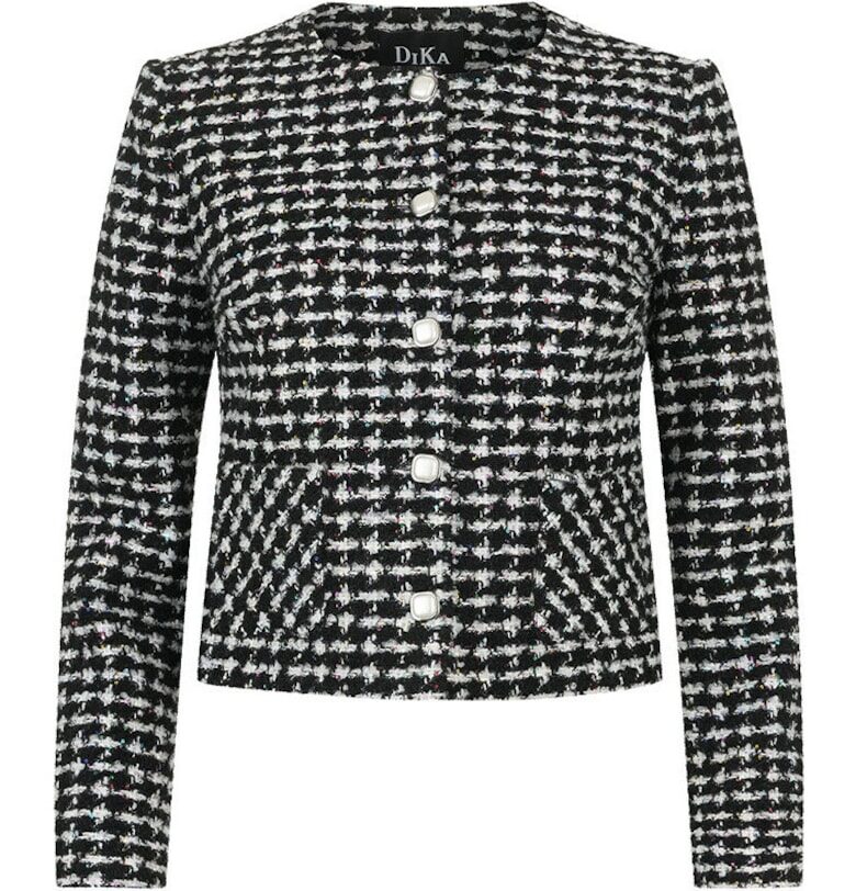 Сако от туид с пришити джобове DiKa