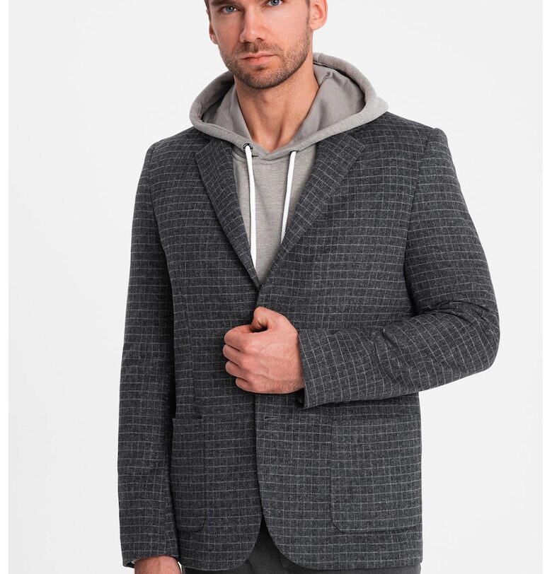 Сако с вълна - Мръснобял/Антрацитно сиво OMBRE