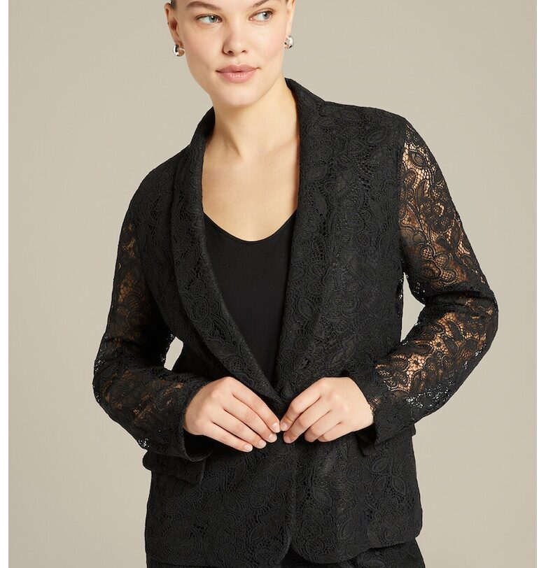 Сако с дантелени ръкави - Черен ELENA MIRO