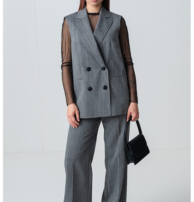 Сако с двуредно закопчаване - Сив MaxCo