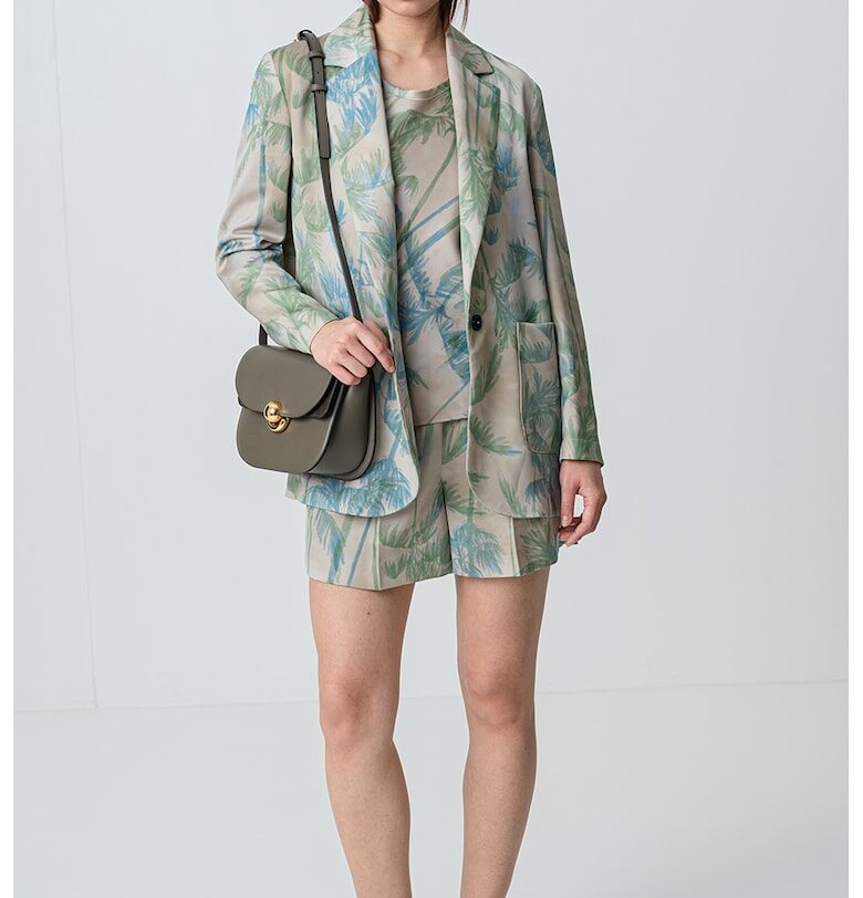 Сако с десен и джобове встрани - Небесносин/Маслинено зелено/Зелени аспержи MaxCo