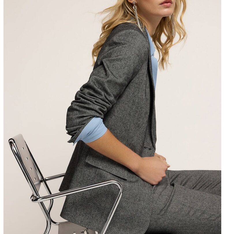 Сако с джобове с капаче - Светло сив Motivi