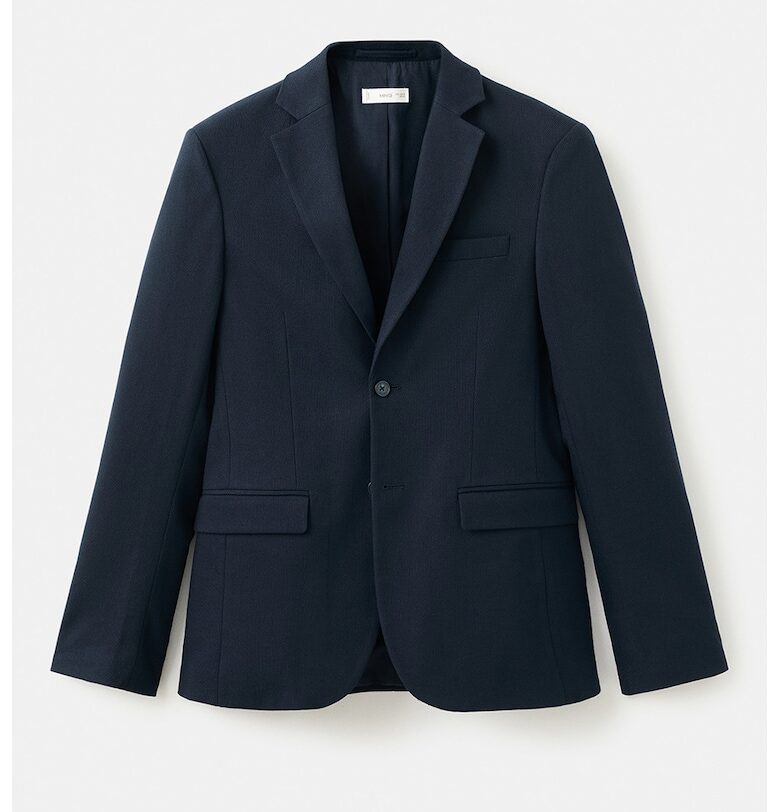 Сако с джобове с капаче - Тъмносин Mango