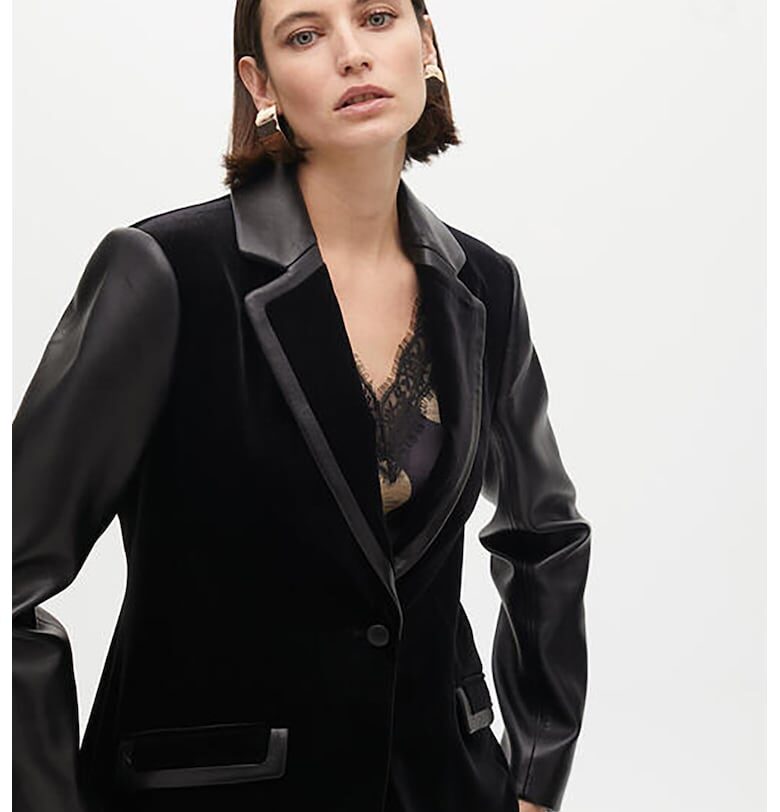 Сако с еко кожа - Черен Lola casademunt