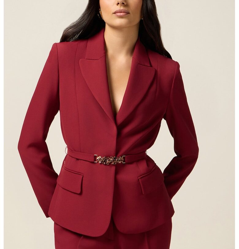 Сако с колан - Керемидено червено Oltre