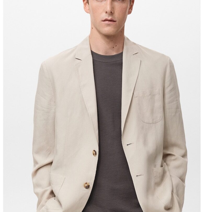 Сако с лен и лиосел - Камел Mango