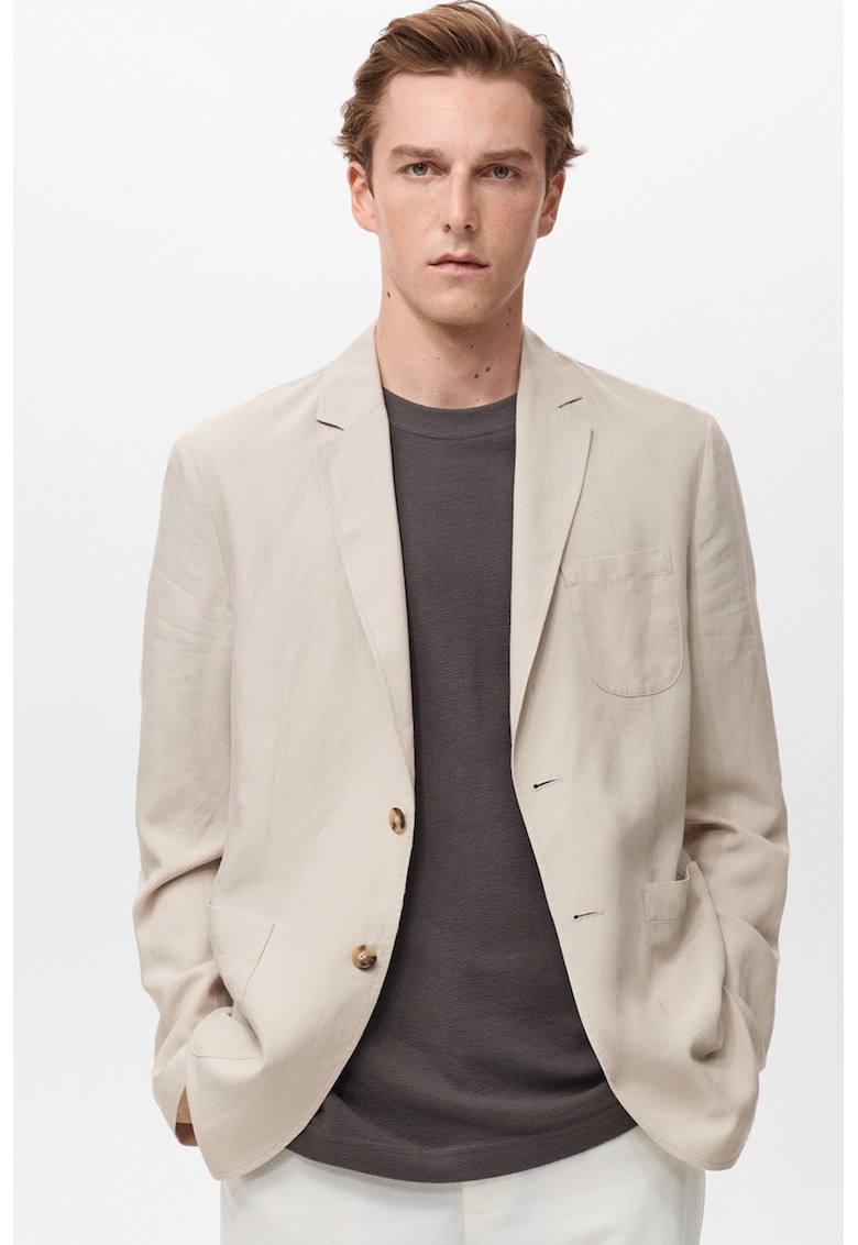 Сако с лен и лиосел - Камел Mango