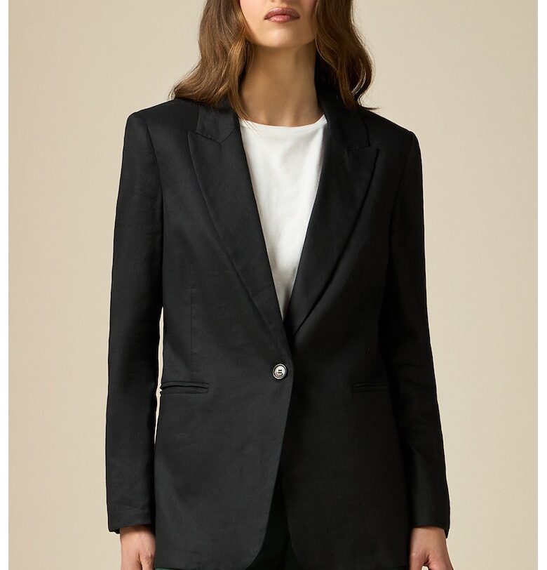 Сако с лен с цепка на гърба Oltre