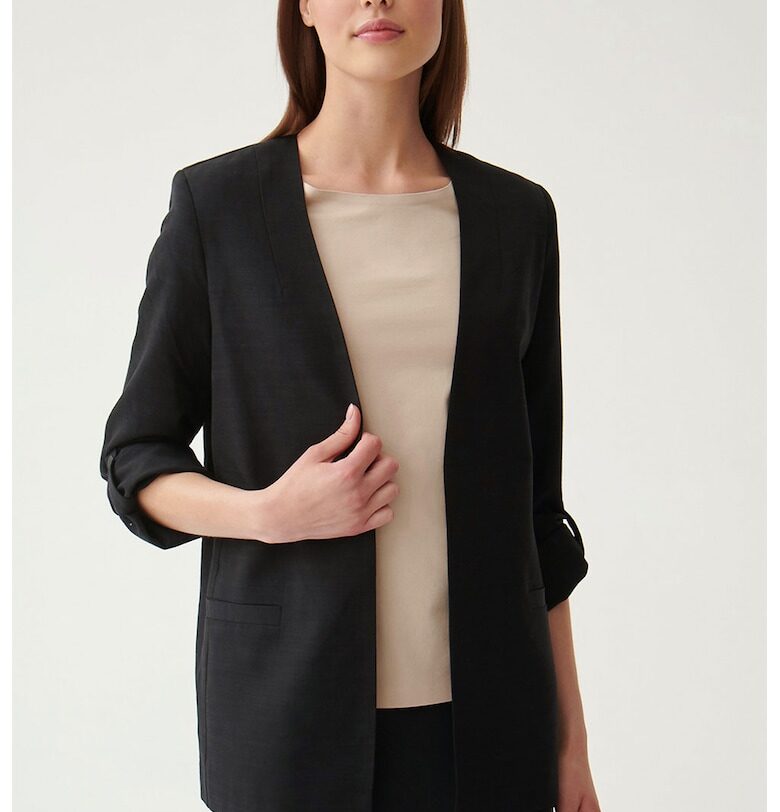 Сако с лиосел Lemaria с отворен фронт - Черен Tatuum