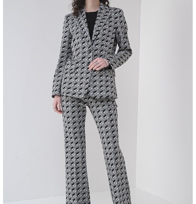 Сако с лого - Избеляло черно/Мръснобял HUGO