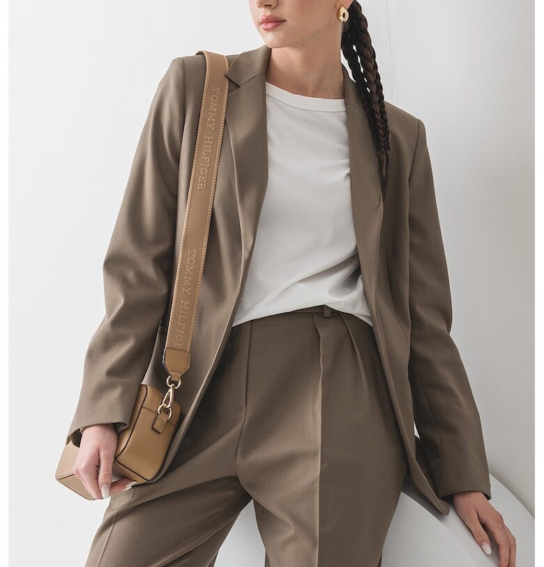 Сако с обшити джобове и монограми - Светлокафяв Tommy Hilfiger