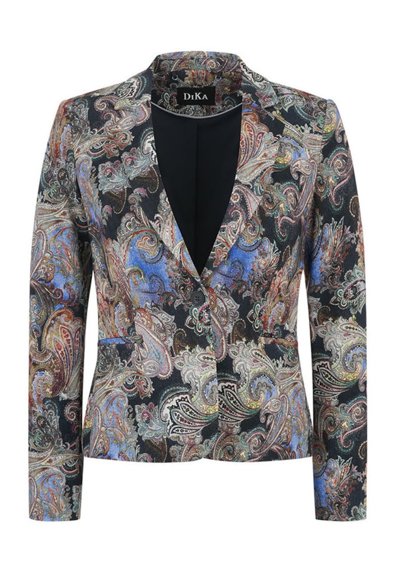 Сако с пейсли принт и изрязани ревери DiKa