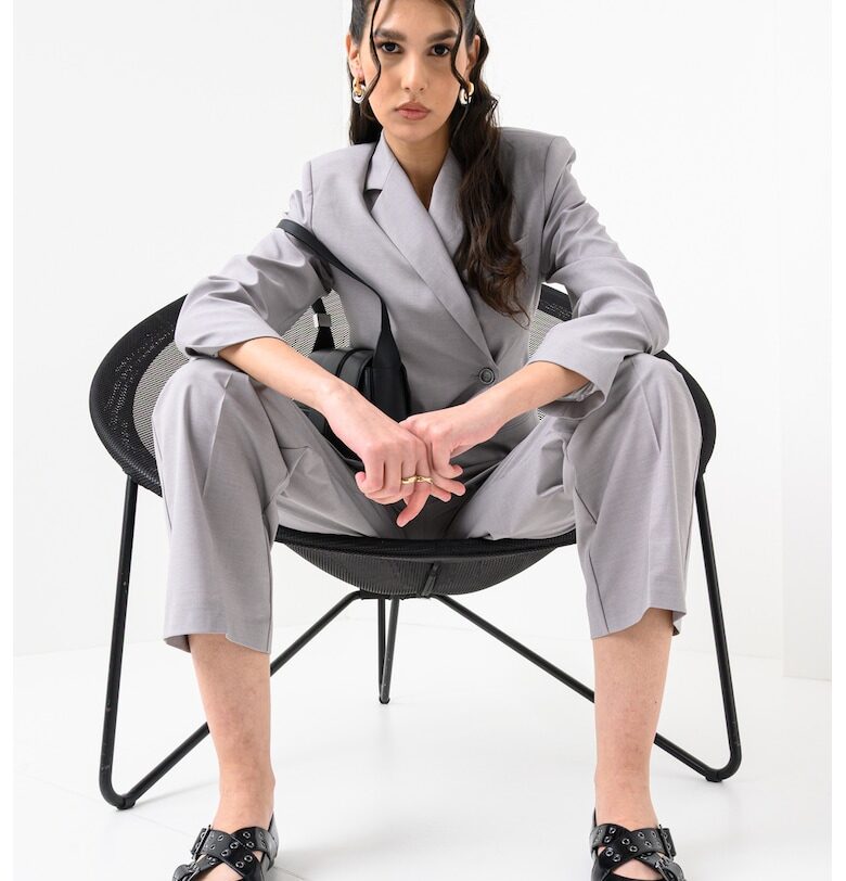 Сако с раздвоен ревер - Светло сив Attic and Barn