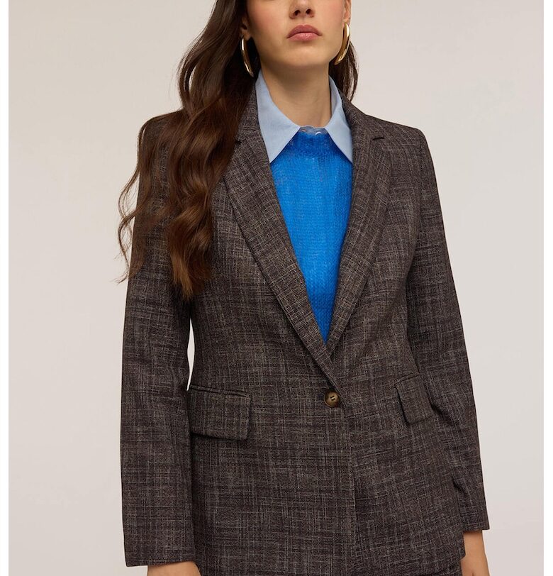 Сако с раздвоен ревер - Тъмнокафяв Motivi