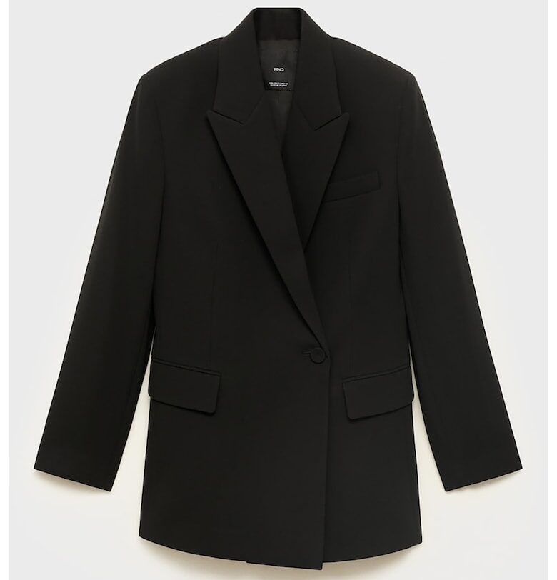 Сако с раздвоен ревер - Черен Mango