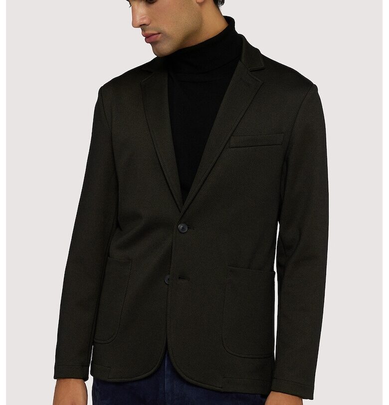 Сако с раздвоен ревер и джобове - Тъмно каки Trussardi