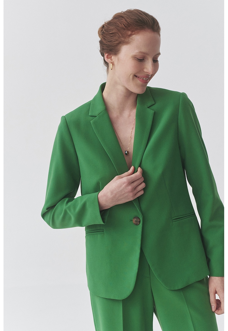 Сако с раздвоен ревер и обшити джобове - Зелен Tatuum