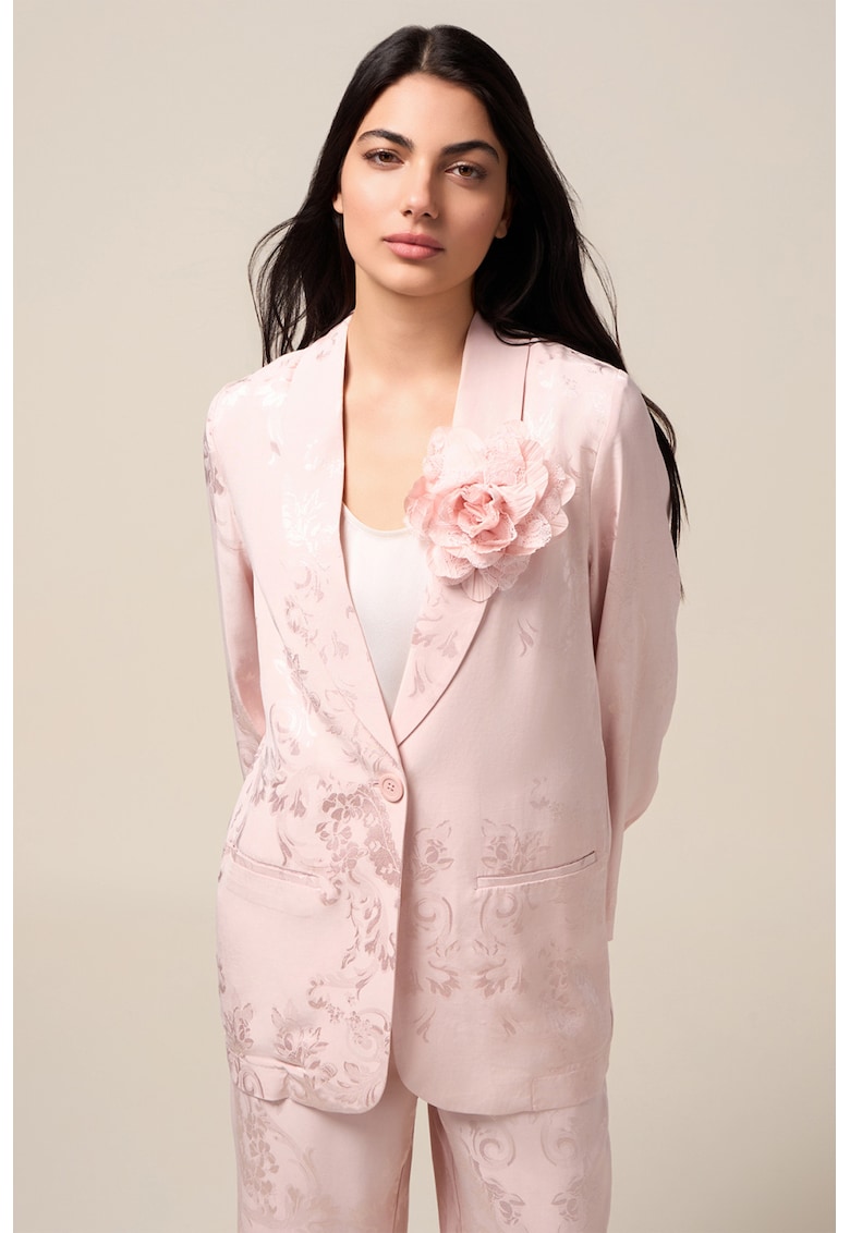 Сако с флорален детайл - Бледо розово Oltre