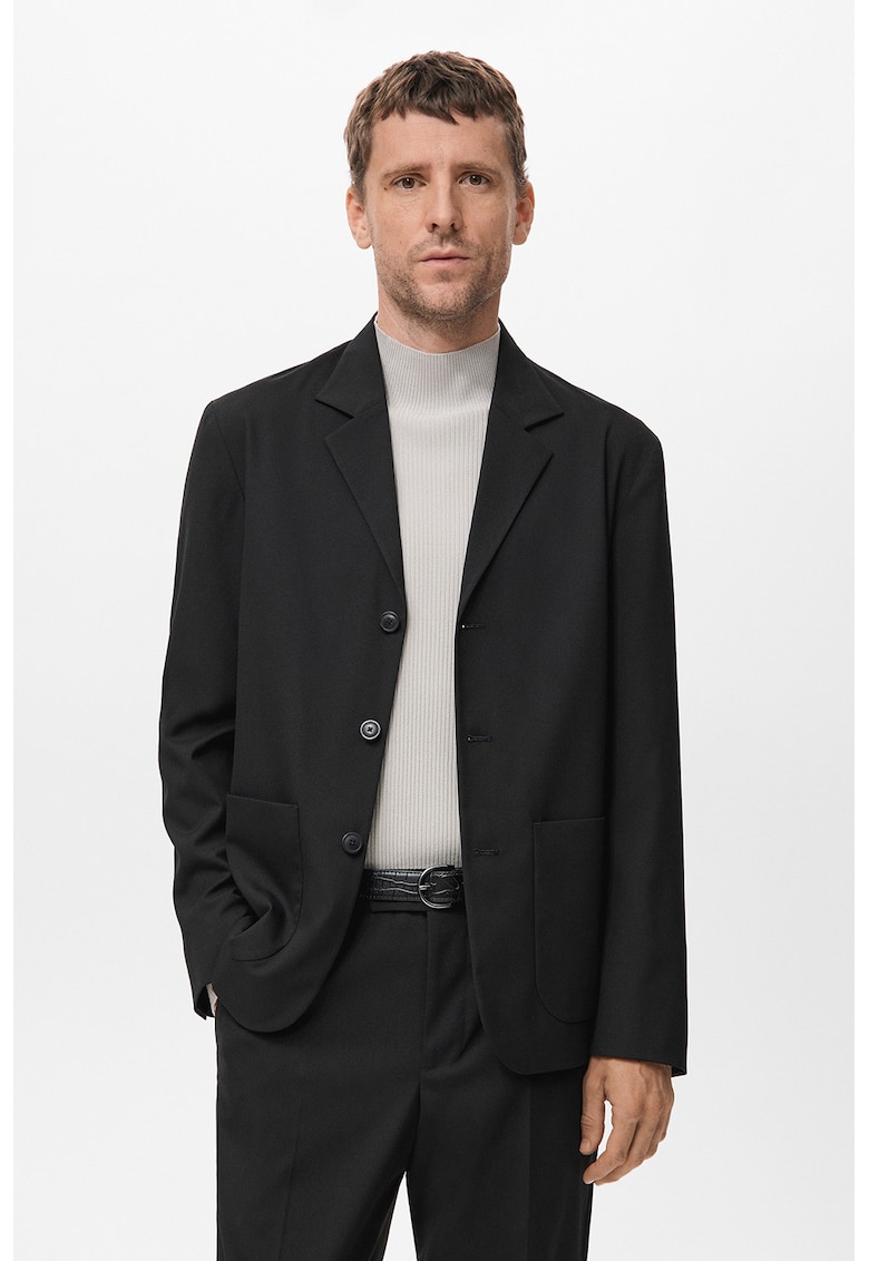 Сако с цепка на гърба - Черен Mango