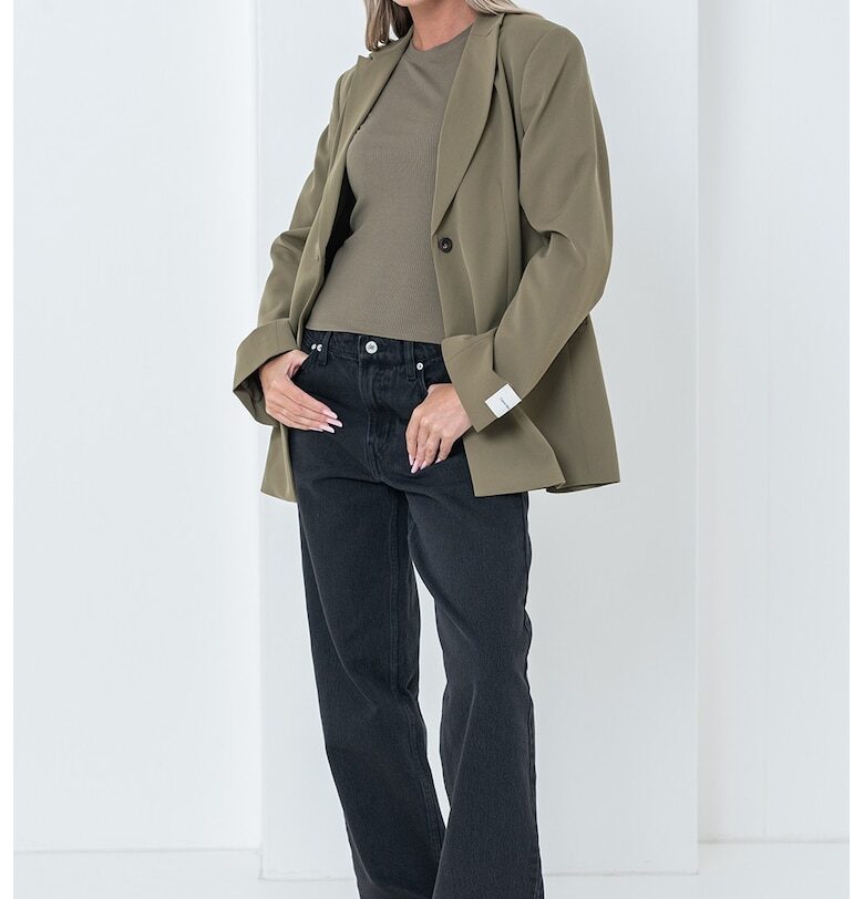 Сако с цепка на подгъва на гърба - Маслинено зелено CALVIN KLEIN