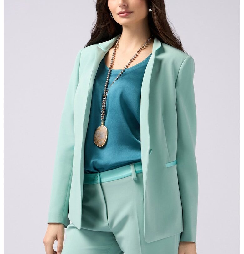 Сако със сатинирани детайли - Бледозелен Oltre
