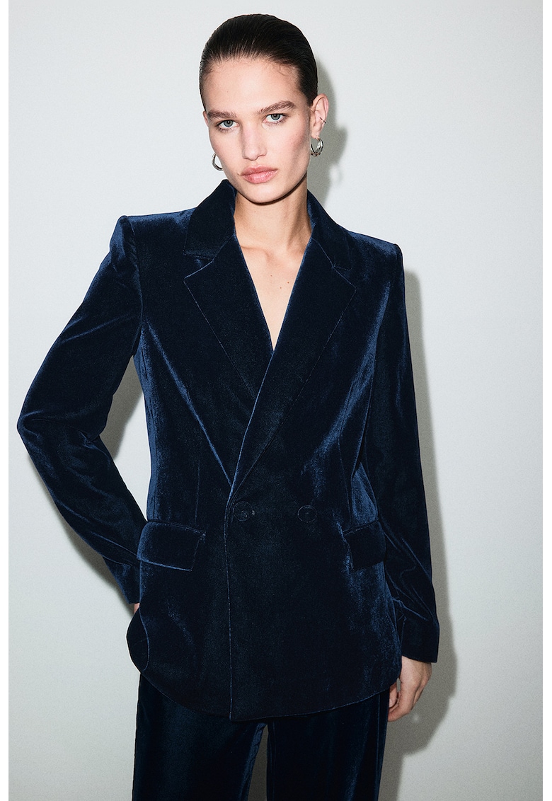 Сако със свободна кройка - Ултрамарин синьо Mango