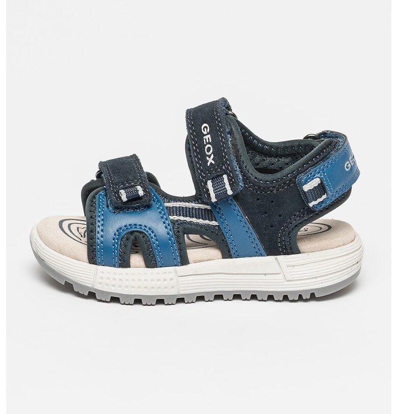 Сандали Alben с велур - Черен/Светло сив/Тъмносин Geox