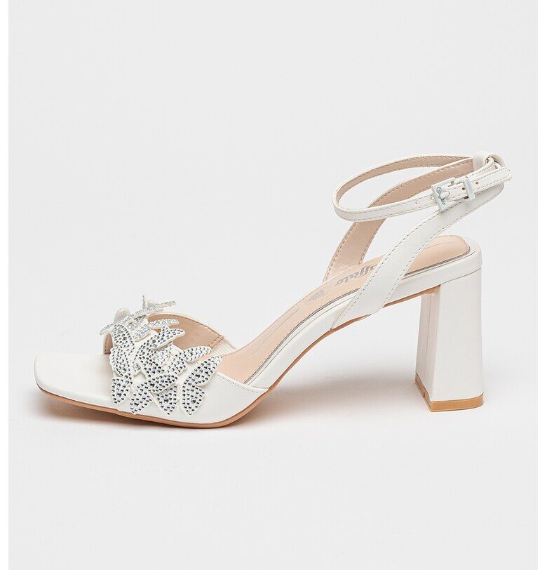 Сандали Ashley с масивен ток - Бял/Сребрист Buffalo