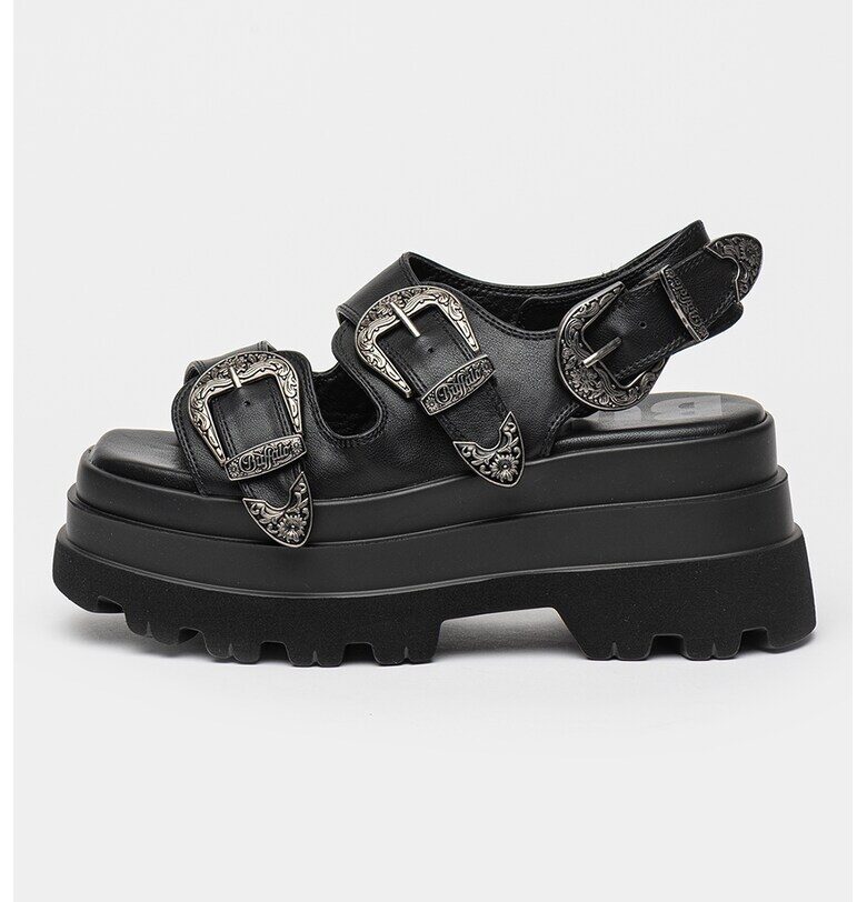 Сандали Jupiter от еко кожа - Черен Buffalo