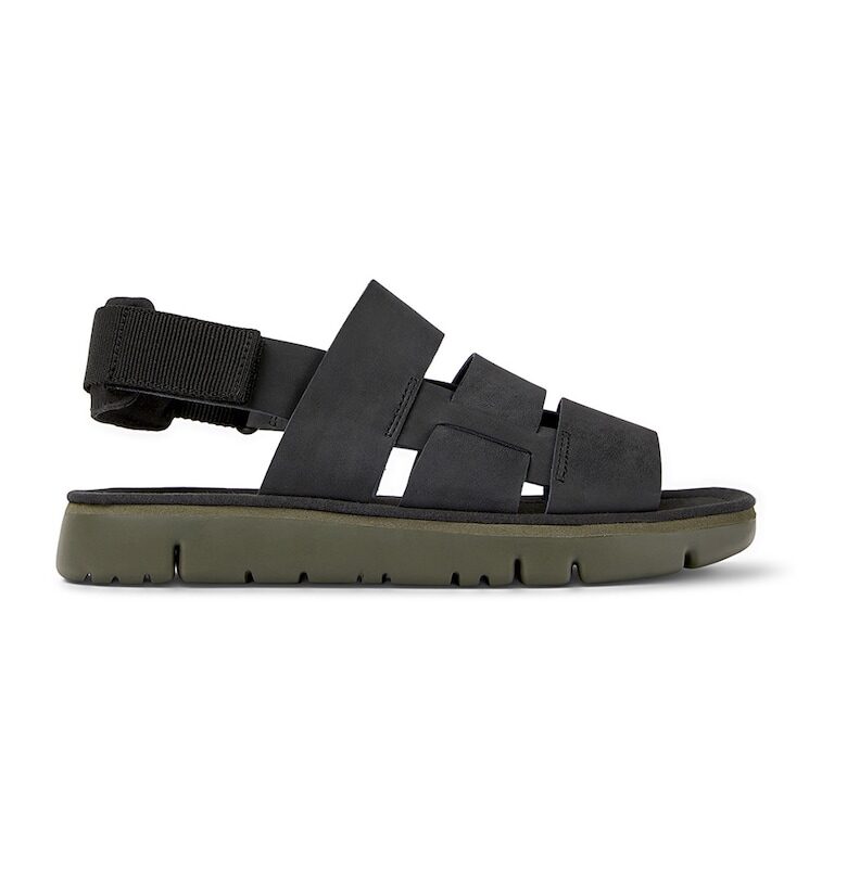 Сандали Oruga от кожа и текстил - Черен Camper