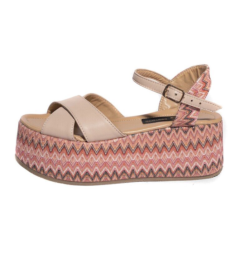 Сандали Tessa с платформа - Бежов/Розово ESSTEFFA