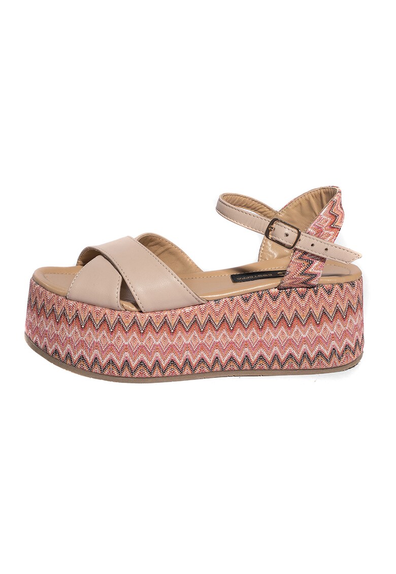 Сандали Tessa с платформа - Бежов/Розово ESSTEFFA