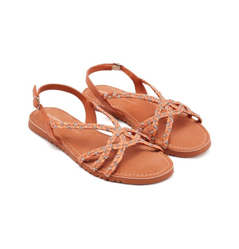 Сандали Wiota с декоративни камъни - Оранжев Gioseppo