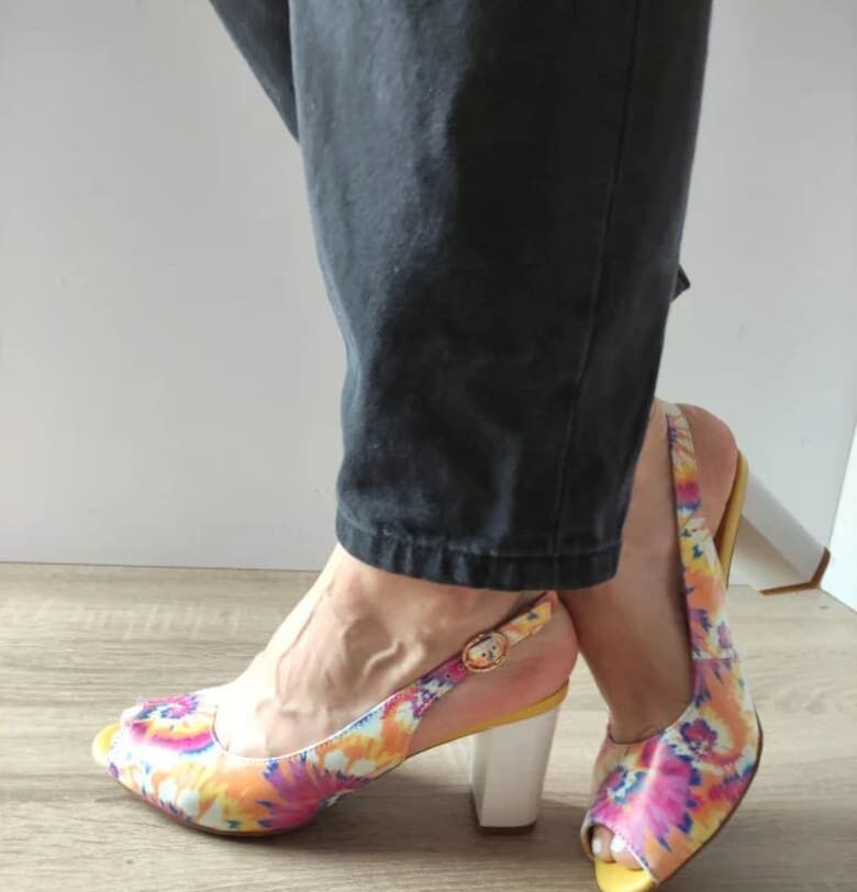 Сандали Дамски  60059D 15-N Елегантни - Цветни Розово-Жълти - Розов - Розово Epica