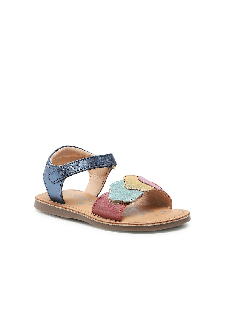 Сандали за момиче - 302923618 - Многоцветни - Естествена кожа Kickers