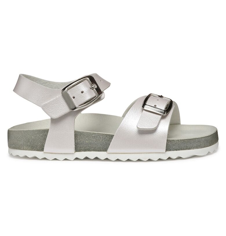 Сандали за момиче - J558MI-000NF -  Екокожа - Бели - Бял Geox