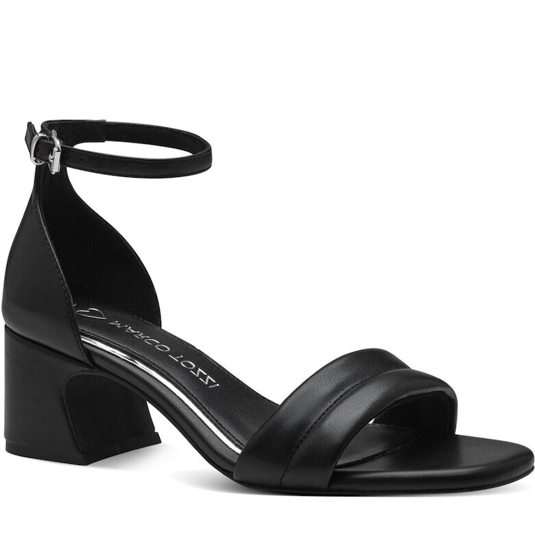 Сандали на ток -  Текстил/Синтетика - Черно - Черен Marco Tozzi