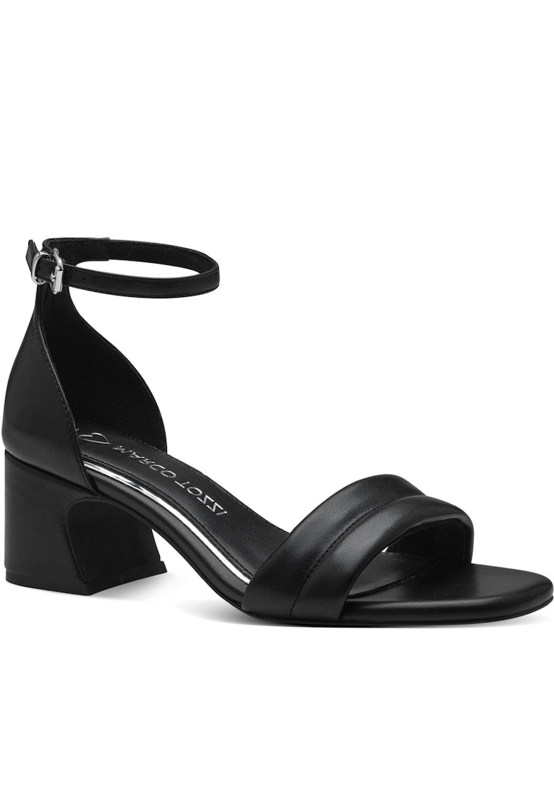 Сандали на ток - Текстил/Синтетика - Черно - Черен Marco Tozzi