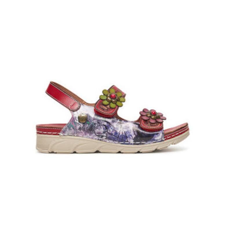 Сандали от естествена кожа  Червен Laura Vita