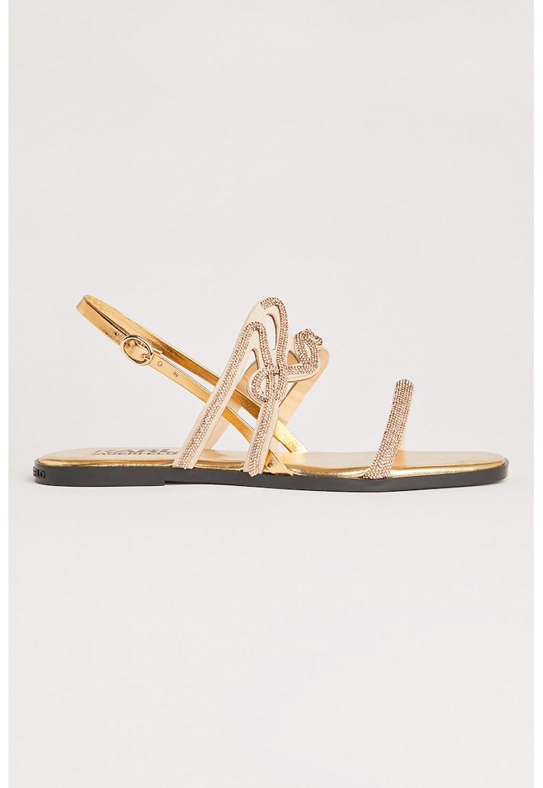 Сандали с декоративни камъни - Златист Karl Lagerfeld