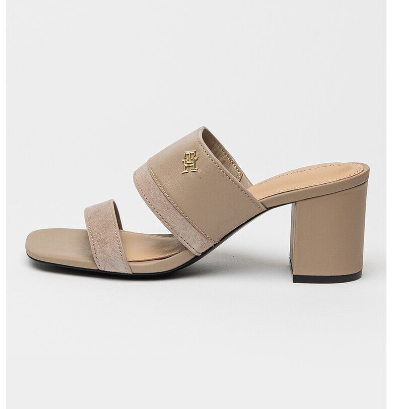 Сандали с кожа и велур - Светлокафяв Tommy Hilfiger