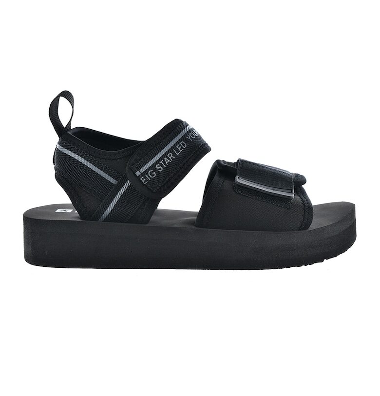Сандали със скосена подметка и велкро - Черен Big Star