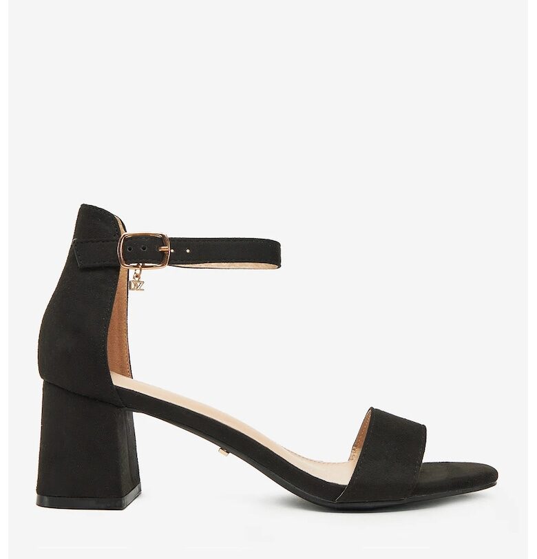 Сандали  текстил - черни - елегантен дизайн - Черен DeeZee