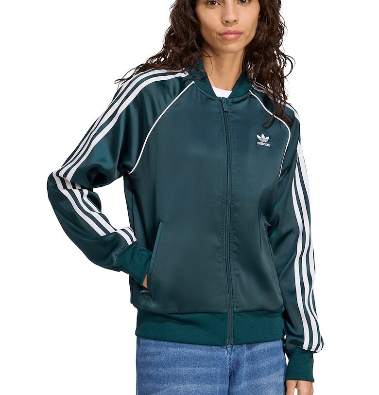 Сатиниран суитшърт SST с цип - Петролно синьо adidas Originals